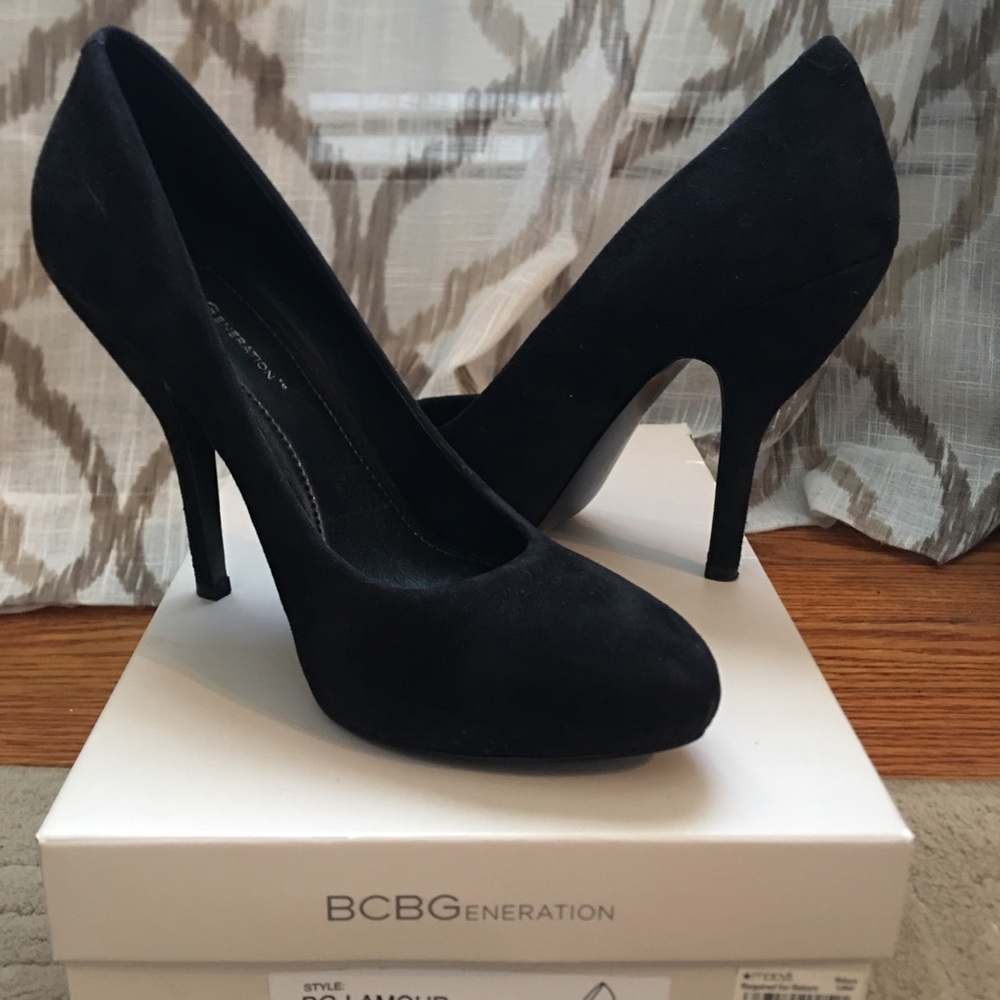 BCBGeneration Black Suede heels